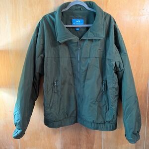 Polar Edge Mens XL Olive Green Fleece Lined Full Zip Nylon Jacket Outdoor